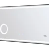 Miroir de salle de bain rectangulaire lumineux avec horloge digitale - Noir - 120 x 60 cm - AITANA