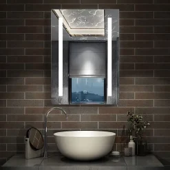Miroir de salle de bain 60x45cm avec gradation infinie, anti-buée et mémoire, miroir mural, AICA SANITAIRE