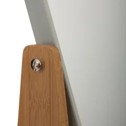 Miroir de salle de bains grossissant pivotant à poser blanc et bambou, 5Five