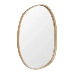 Miroir de salle de bains forme galet l.60 x H.80 cm, placage chêne, Thiam