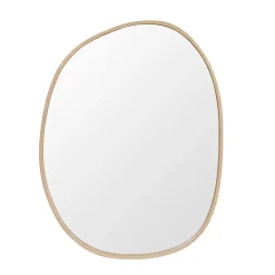 Miroir de salle de bains forme galet l.60 x H.80 cm, placage chêne, Thiam