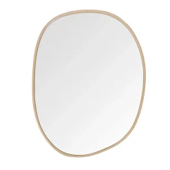 Miroir de salle de bains forme galet l.60 x H.80 cm, placage chêne, Thiam