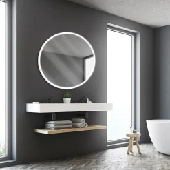 Miroir de salle de bains lumineux LED rond Ø100 cm, argenté, MPGlass Bishop