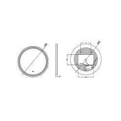 Miroir de salle de bains lumineux LED noir rond Ø 60 cm, MPGlass Naos