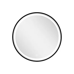Miroir de salle de bains lumineux LED noir rond Ø120 cm, MPGlass Naos Black
