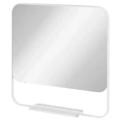 Miroir de salle de bains mural blanc avec tablette l.60,5 x H.60.5 x P.12 cm, GoodHome Maza