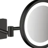 Miroir de salle de bains lumineux LED grossissant, noir mat, Hansgrohe