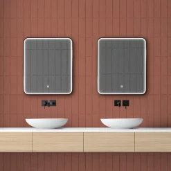 Miroir de salle de bains lumineux LED rectangulaire l. 60 x H. 70 cm MPGlass Denver