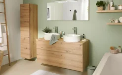 Miroir de salle de bains lumineux LED effet chêne artisan l.120 cm, Calao
