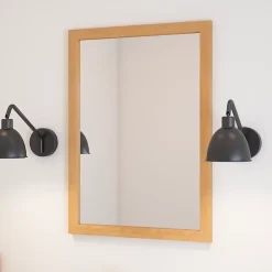 Miroir de salle de bains placage chêne l.50 x L.70 x ép.1,6 cm, GoodHome Perma