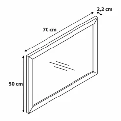 Miroir de salle de bains placage chêne l.50 x L.70 x ép.1,6 cm, GoodHome Perma