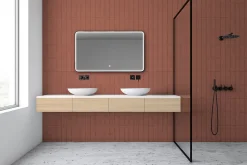 Miroir de salle de bains lumineux LED rectangulaire l. 120 x H. 70 cm MPGlass Denver