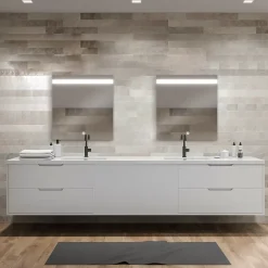 Miroir de salle de bains lumineux LED, l.60 x H.70 cm, argenté, MPGlass Kelme