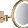 Miroir de salle de bains lumineux LED grossissant, bronze brossé, Hansgrohe