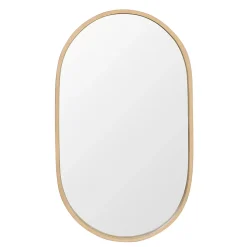 Miroir de salle de bains ovale l.40 x H.70 cm, placage chêne, Thiam