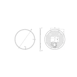 Miroir de salle de bains lumineux LED rond Ø70 cm, argenté, MPGlass Bishop