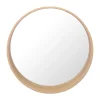 Miroir de salle de bains rond Ø.60 cm, placage chêne, Thiam