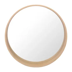Miroir de salle de bains rond Ø.60 cm, placage chêne, Thiam