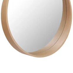 Miroir de salle de bains rond Ø.60 cm, placage chêne, Thiam