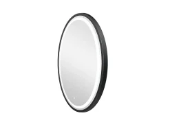 Miroir de salle de bains lumineux LED noir rond Ø80, MPGlass Naos Black