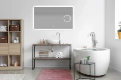 Miroir de salle de bains lumineux LED rectangulaire l. 120 x H. 70 cm MPGlass Bergen