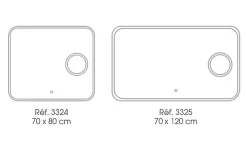 Miroir de salle de bains lumineux LED rectangulaire l. 120 x H. 70 cm MPGlass Bergen