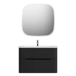 Miroir de salle de bains lumineux LED L75xH75xP2 cm, Alba