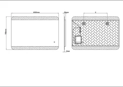 Miroir de salle de bains lumineux LED, argenté l.100 x H.70 cm, MPGlass Vague