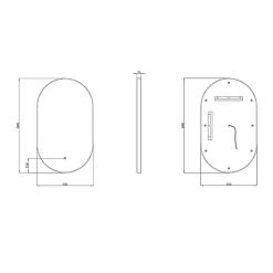 Miroir de salle de bains lumineux LED ovale, 84 x 50 cm, MPGlass Phoenix