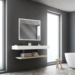 Miroir de salle de bains lumineux LED 70 x 80 cm, argenté, MPGlass Bishop