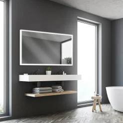 Miroir de salle de bains lumineux LED 70 x 120 cm, argenté, MPGlass Bishop