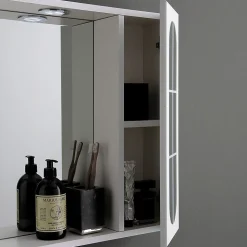 Miroir De Salle De Bains Inglesina Avec Deux Éléments Muraux Latéraux Et Spots Led Intégrés