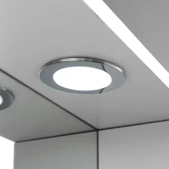 Miroir De Salle De Bains Inglesina Avec Deux Éléments Muraux Latéraux Et Spots Led Intégrés