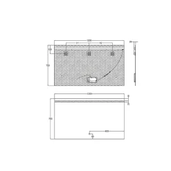 Miroir de salle de bains lumineux LED L.120 x H.70 cm, argenté, MPGlass Kelme