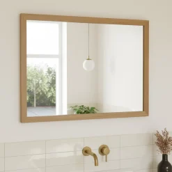 Miroir de salle de bains placage chêne l.70 x L.100 x ép.1,6 cm, GoodHome Perma