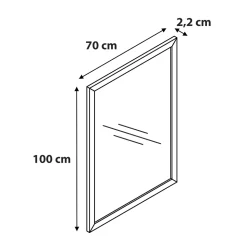 Miroir de salle de bains placage chêne l.70 x L.100 x ép.1,6 cm, GoodHome Perma
