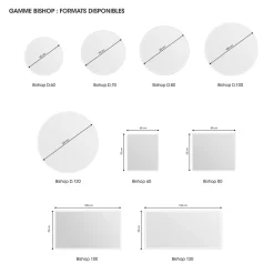 Miroir de salle de bains lumineux LED rond Ø80 cm, argenté, MPGlass Bishop