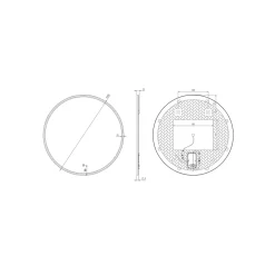 Miroir de salle de bains lumineux LED rond Ø80 cm, argenté, MPGlass Bishop