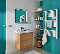 Miroir de salle de bains lumineux LED noir 60 x 60 cm, MPGlass Lyon Chic