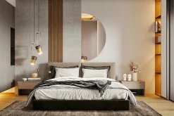 Miroir demi-rond moderne Tulup 45 x 90 cm style loft 1 pièce