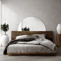 Miroir demi-rond suspendu Tulup 30 x 60 cm pour salle de bain mural 1 pièce