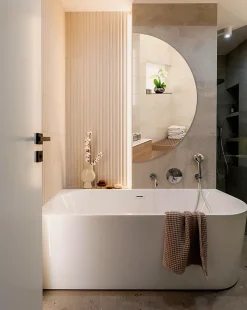 Miroir demi-rond Tulup 50 x 100 cm grand pour chambre 1 pièce