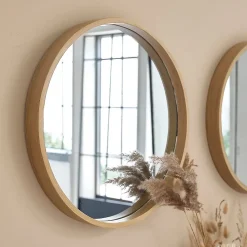 Miroir en chêne massif rond 50 cm