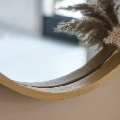 Miroir en chêne massif rond 50 cm