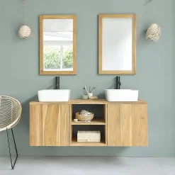 Miroir en teck massif rectangulaire