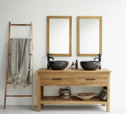 Miroir en teck massif rectangulaire