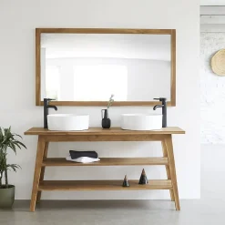 Miroir en teck massif rectangulaire 145x80 cm