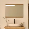 Miroir en teck recyclé massif 80 cm
