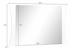 Miroir Frida, Miroir de salle de bain, 100% Made in Italy, 110x2h60 cm, Blanc brillant