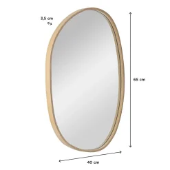 Miroir galet réversible en chêne 40x65cm